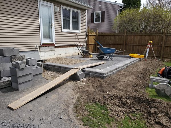 Paver installation, alternate angle
